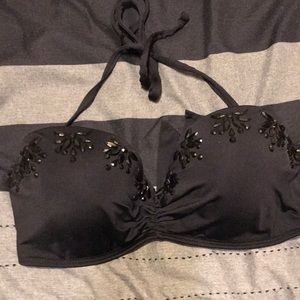Women’s Black with beads bikini top